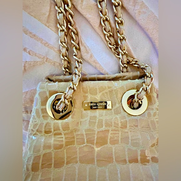NWT Vintage Kate Spade Devote Lissy Bag with Leather Chain Strap in Sable Cream - Picture 6 of 11